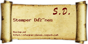 Stemper Dénes névjegykártya